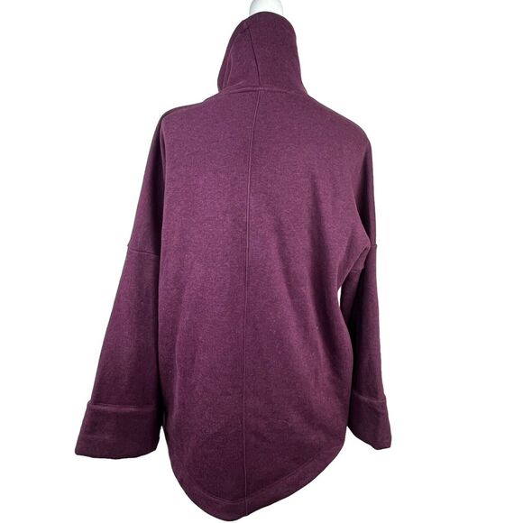 Athleta Plum Purple Cozy Karma Funnel Neck Sweatshirt Small Fleece Lined - Picture 12 of 16